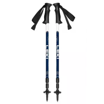 Trekkingstokken Leki EAGLE blauw-wit verstelbaar aluminium 3-delig 110–145 cm, 270 g