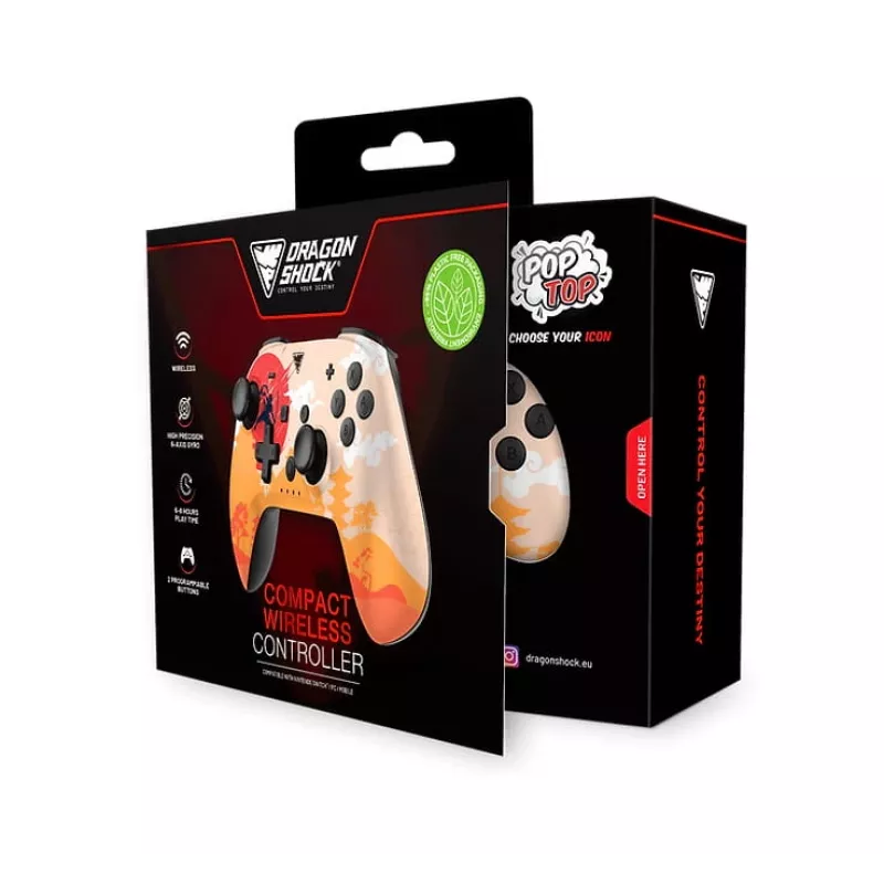 Dragonshock PopTop Compact - gamepad - Nintendo Switch - terug-knop - D-pad - home-knop - reset-knop - draadloos - Bluetooth - USB Type-C (D