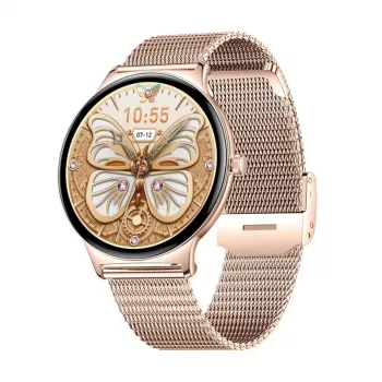 Smartwatch Colmi V89 roestvrij staal goud met Bluetooth en hartslagmeter