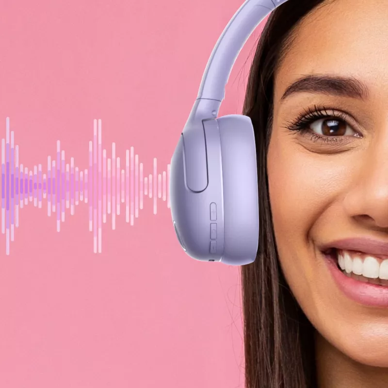 Koptelefoon MANTA HDP1001PU Rytmo Elegance paars over-ear bedraad, model HDP1001PU