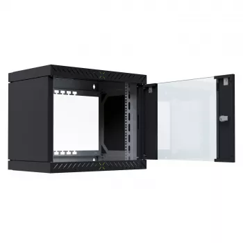 EFB Elektronik 19 wandbehuizing X-Rack met glazen deur 400-600mm zwart - wandbehuizing (WGX-0906TS.G1)