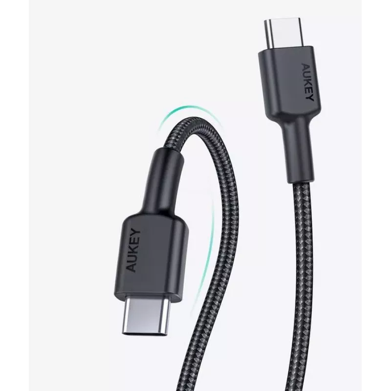 Aukey CB-CD45 USB-C naar USB-C-kabel, Quick Charge, 0,9 m, zwart