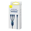 3in1 USB-kabel Baseus Flash Series 2, USB-C + Micro-USB + Lightning, 100 W, 1,5 m (blauw)