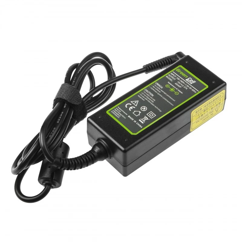 Voeding Green Cell AD40P 45W voor laptops, 19V 2.37A, AC-to-DC, 100–240V ingang, zwart