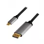 LogiLink CUA0100 kabeladapter DisplayPort USB 3.2 Gen1 Type-C 1,8m zwart grijs