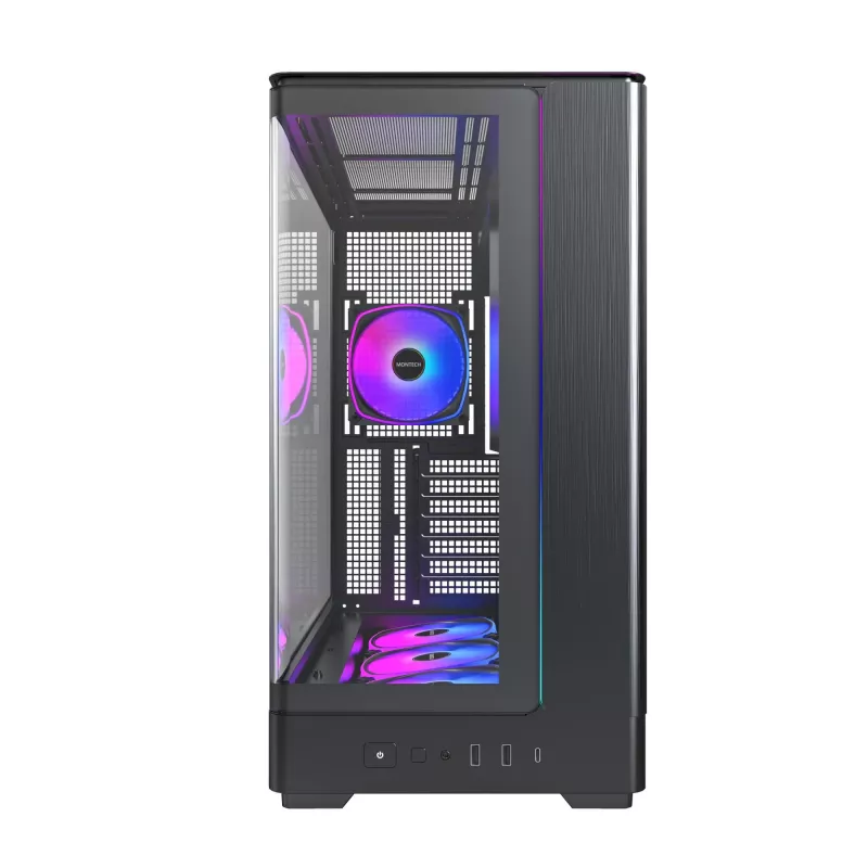 Pc-behuizing Montech KING 45 PRO zwart — micro ATX / Mini-ITX, midi tower