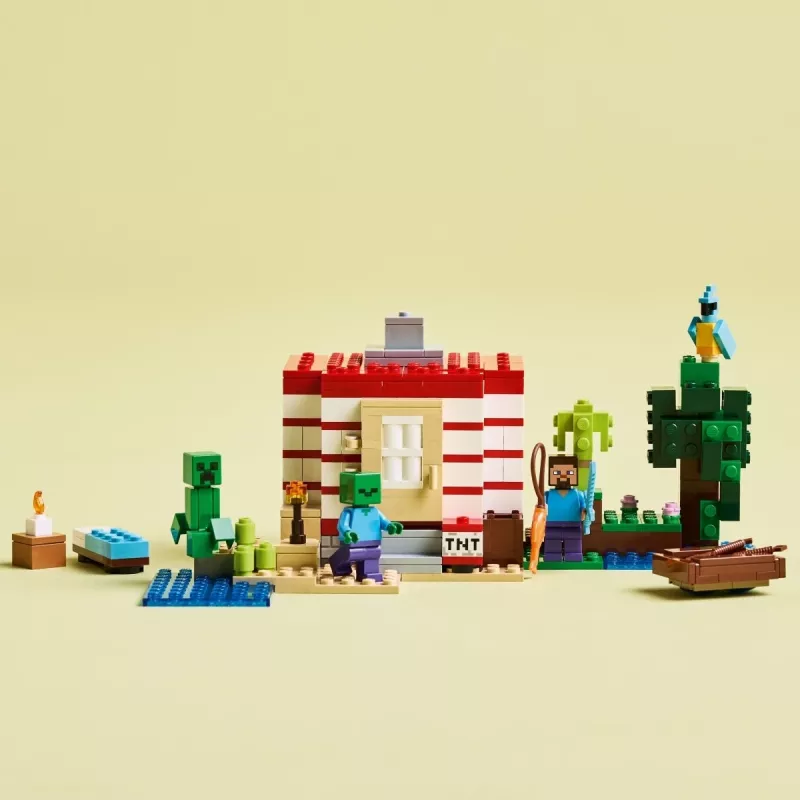 LEGO Minecraft set 21275 TNT junglehuis bouwspeelgoed, 287 onderdelen, 2 minifiguren, vanaf 8 jaar