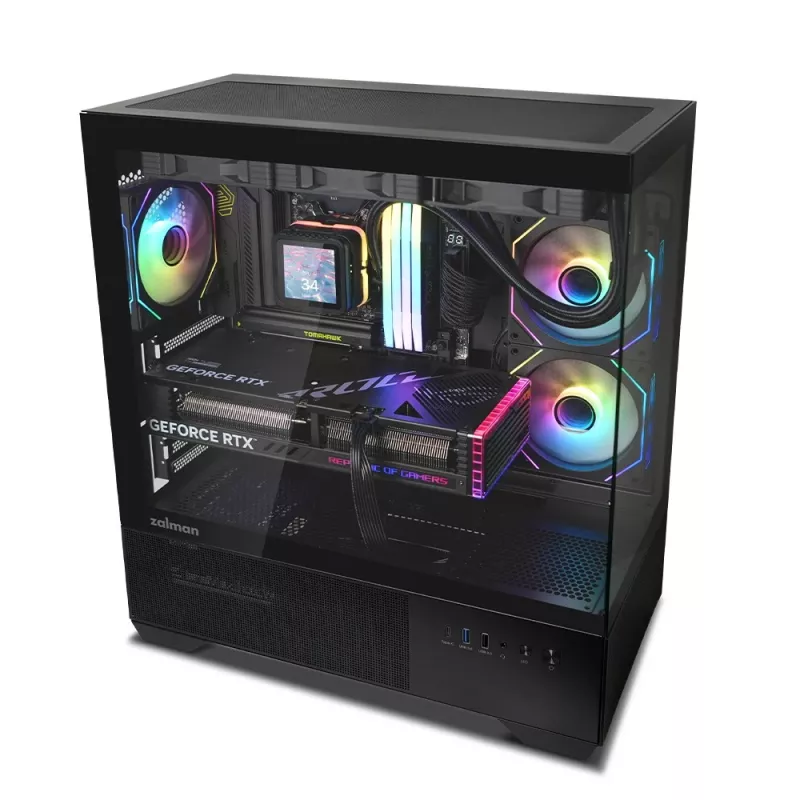 PC-behuizing CHRONIX V2 mid tower ARGB ventilator x3 zwart
