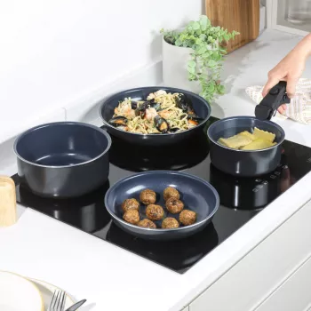 Pannenset Russell Hobbs RH03319EU7, 5-delig, koekenpannen met antiaanbaklaag, vaatwasmachinebestendig