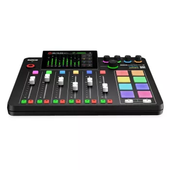 Studio-controller RØDE Caster Pro II Zwart — 4 XLR/TRS-combi, 4 hoofdtelefoonuitgangen, 8 pads, touchscreen, Wi‑Fi, Bluetooth, USB‑C