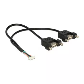 USB-kabel DeLOCK 84839 USB 2.0 0,25 m 2 x USB-A zwart