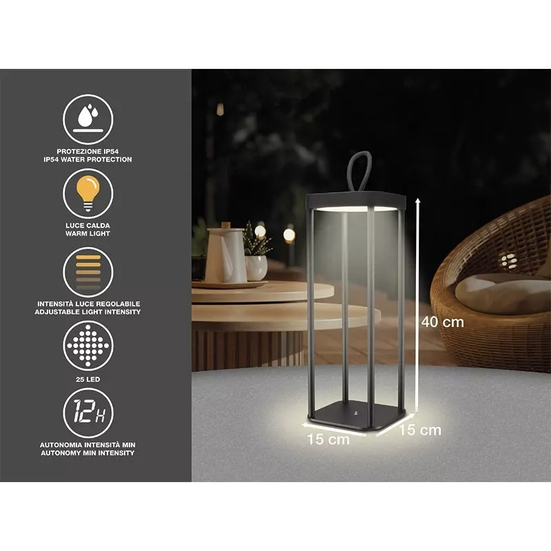Oplaadbare lantaarn Beper P207ILI100 — zwart, draagbare LED-verlichting