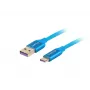 USB-2.0-kabel LANBERG CA-USBO-21CU-0010-BL — USB A naar USB C, 1 m, blauw