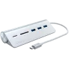 Satechi Type-C aluminium USB-hub & kaartlezer, zilver, ST-TCHCRS