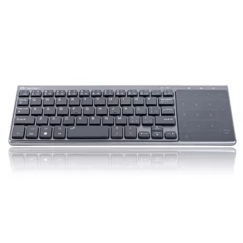 Tracer EXpert RF is een ergonomisch full-size draadloos toetsenbord met QWERTY-indeling, membraantoetsen en een slank zwart-grijs design. Ontworpen voor gebruik thuis en op kantoor, combineert het een geïntegreerd touchpad en multimediatoetsen met een 2,4-GHz draadloze verbinding, om een compacte invoeroplossing te bieden voor televisies, consoles, notebooks en klassieke pc's.