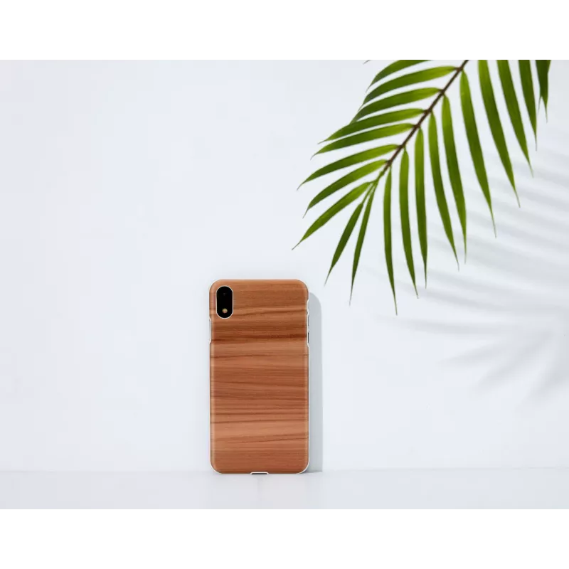 Smartphonehoes MAN & WOOD voor iPhone XR, cappuccino wit