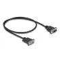 DeLOCK 87819 Seriële kabel RS-232, D-Sub 9 male naar female, 0,5 m, zwart