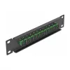 Glasvezel patchpaneel DeLOCK 10 inch 12 poorten SC simplex groen 1U zwart