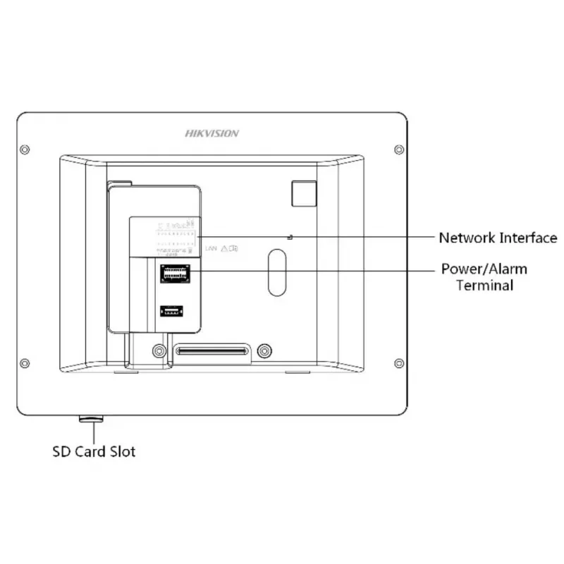 Videodeurintercom Hikvision DS-KH6320-TE1, 7 inch capacitief touchscreen, PoE, 1024×600, microSD tot 32 GB, ethernet, Linux