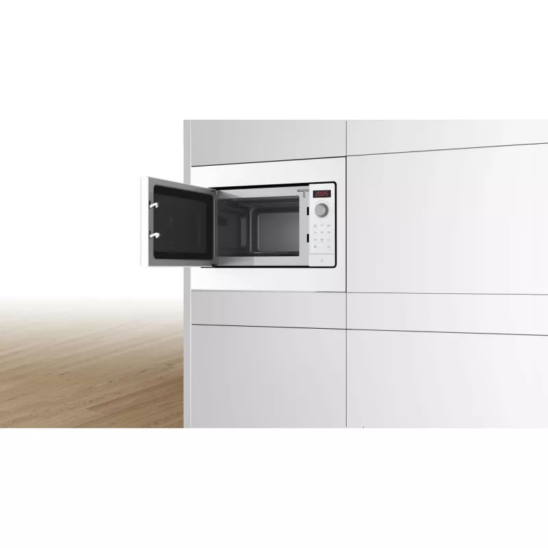 Inbouw-magnetron solo Bosch BFL523MW3, 800 W, 20 L, wit, touch- en draaiknop