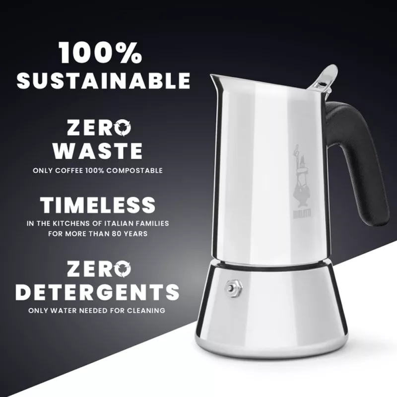 Mokkanne BIALETTI Venus Box 0,1 L RVS, 2 kopjes, polypropyleen handgreep