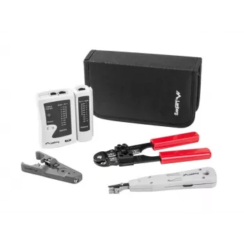 LANBERG netwerkgereedschapsset tester striptang krimptang NT-0301 – RJ-12-stekkerondersteuning