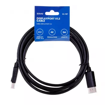 Savio CL-137 DisplayPort-kabel 3 m zwart