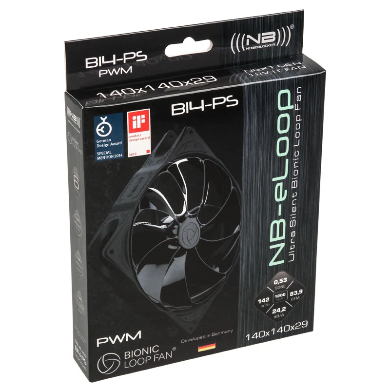 NOISEBLOCKER B14-PS-BL 140mm behuizingsventilator