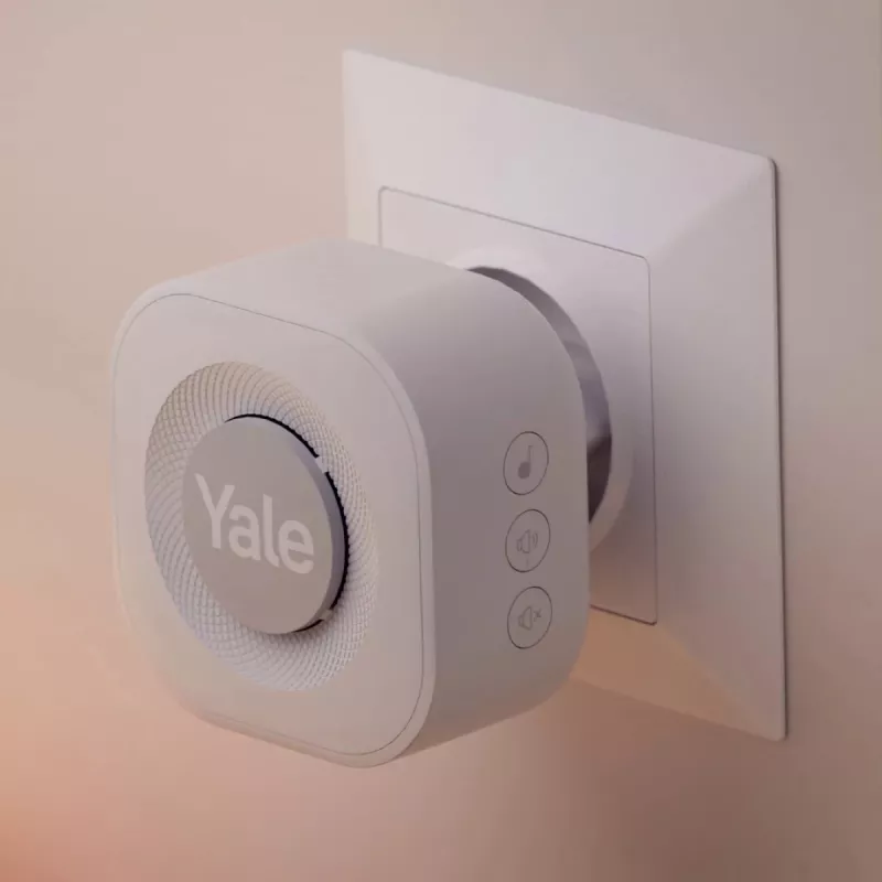 Yale deurbel-gong grijs, wit