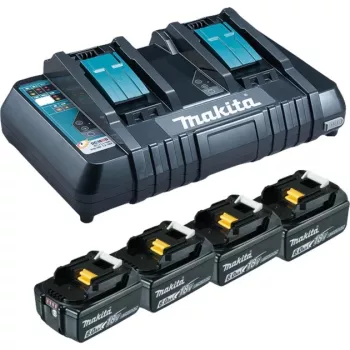 Makita DC18RD - oplader + accu 4 x - Li-Ion - 6 Ah - 108 Wh - 2 x accu opladen (199485-6)