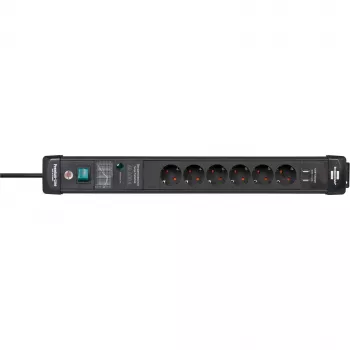 Verlengsnoer Brennenstuhl 1951160606 3 m 6 AC-stopcontacten binnen zwart