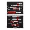 Zwilling Classic RVS manicureset – leren etui, 10-delig - rood