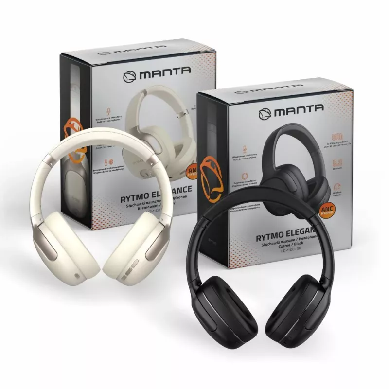 Hoofdtelefoon Manta HDP1001CR Rytmo Elegance cream