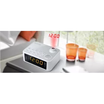 Clock Muse M-178 PW digitaal zilver wit