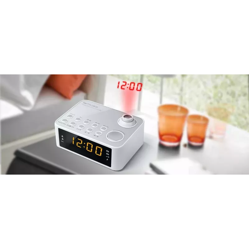 Clock Muse M-178 PW digitaal zilver wit