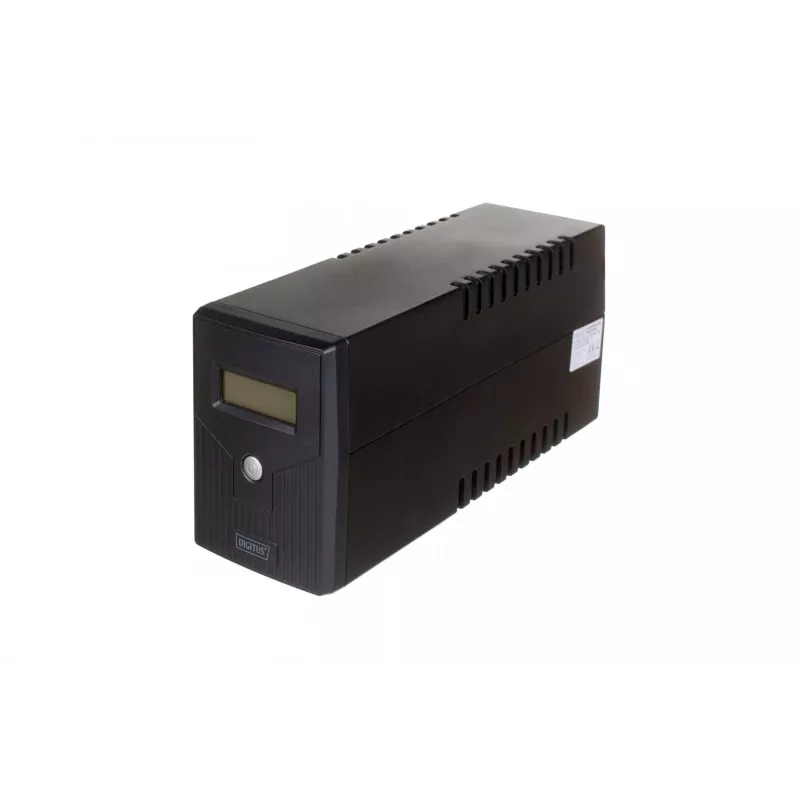 DIGITUS line-interactieve UPS, 800VA/480W 12V/9Ah x1 accu, 2x CEE 7/7 stopcontact, RJ-11, LCD (DN-170064-LCD)