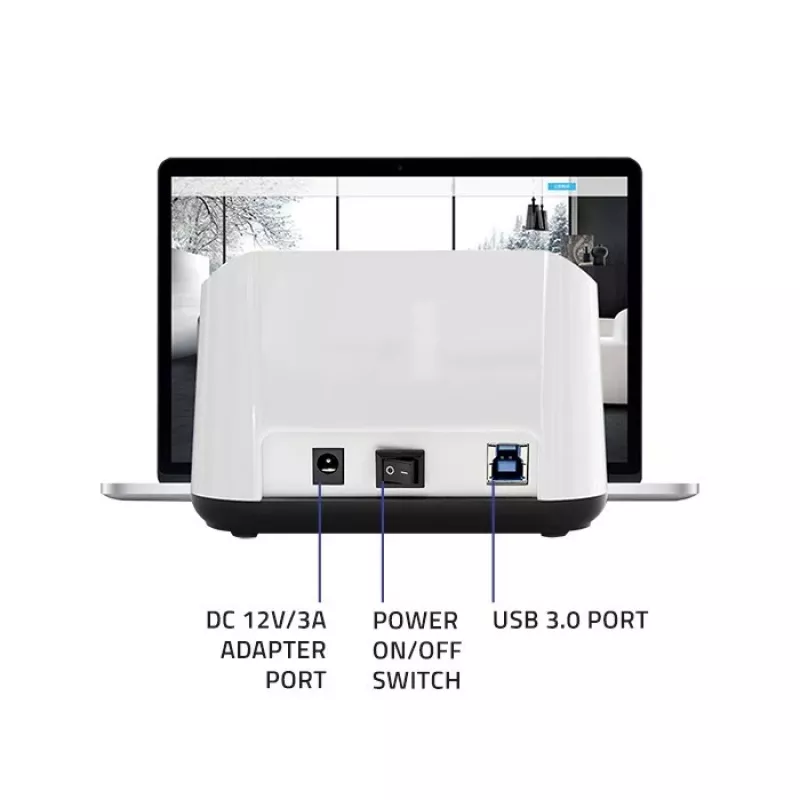 Qoltec 50309 HDD SSD 2.5 3.5 dockingstation | SATA III | USB 3.0 | Super Speed 5 Gb/s | met kloonfunctie