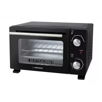 Mini-oven ESPERANZA EKO007N, 10 L, 800 W, zwart, max. 250 °C, mechanische timer 30 min