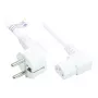Netkabel Schutzkontakt-stekker type E+F (CEE 7/7, haaks) naar C13 (rechts haaks), wit, 1,00 mm², 5 m, Good Connections® (P0131-W050)
