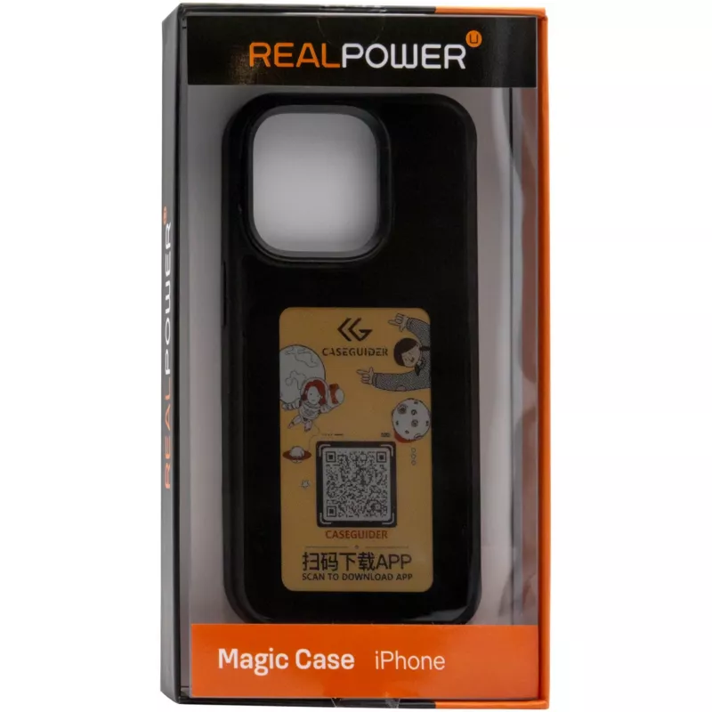 RealPower 504404 Magic Case hoesje voor iPhone 15, kleurendisplay, MagSafe, zwart