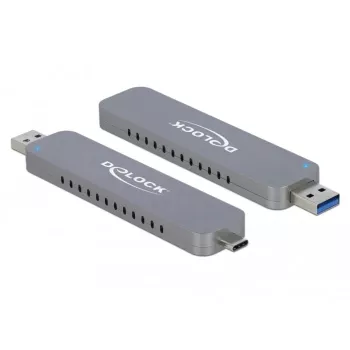 Externe behuizing voor M.2 voor M.2 NVMe PCIe SSD, drivebehuizing zilver, met USB Type-C en Type-A stekker