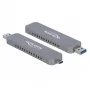 Externe behuizing voor M.2 voor M.2 NVMe PCIe SSD, drivebehuizing zilver, met USB Type-C en Type-A stekker