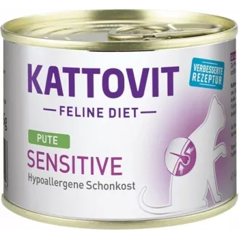 KATTOVIT Sensitive Turkey - natvoer voor katten - 185 g