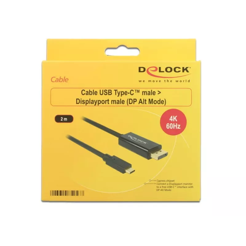 DeLOCK 85256 Videokabel-adapter 2 m USB Type-C DisplayPort zwart