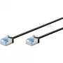 Goobay ultra-flexibele CAT 6A patchkabel slank U/FTP zwart – extra korte stekker (74320)