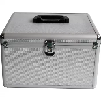 MEDIARANGE BOX76 - opbergbox - 300 discs - zilver - fleece - kunststof - hout - 120 mm - aluminium