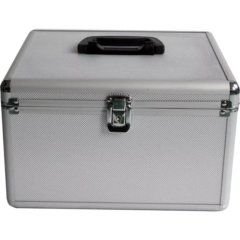 MEDIARANGE BOX76 - opbergbox - 300 discs - zilver - fleece - kunststof - hout - 120 mm - aluminium