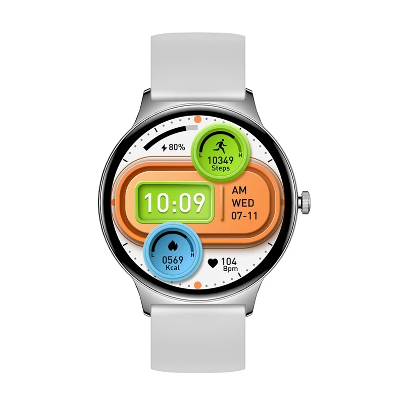 Smartwatch Colmi V89 zilver met Bluetooth en hartslagmeter