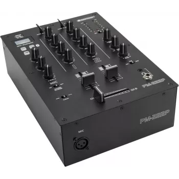 DJ-mixer Omnitronic PM-222P 2-kanaals met player, compacte 2-kanaals mixer met ingebouwde mediaspeler