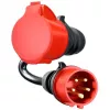 Adapter voor Gemini flex 22 kW CEE rood draaistroom 32A > CEE rood 16A zwart 30cm